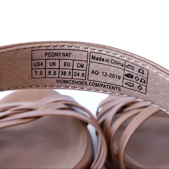 Vionic Peony Leather Woven Strappy Sandal Tan 7.5 - Picture 9 of 9